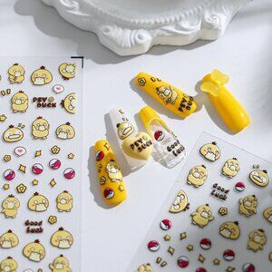 Pokemon Psyduck Themed Nail Art Stickers/Decals
